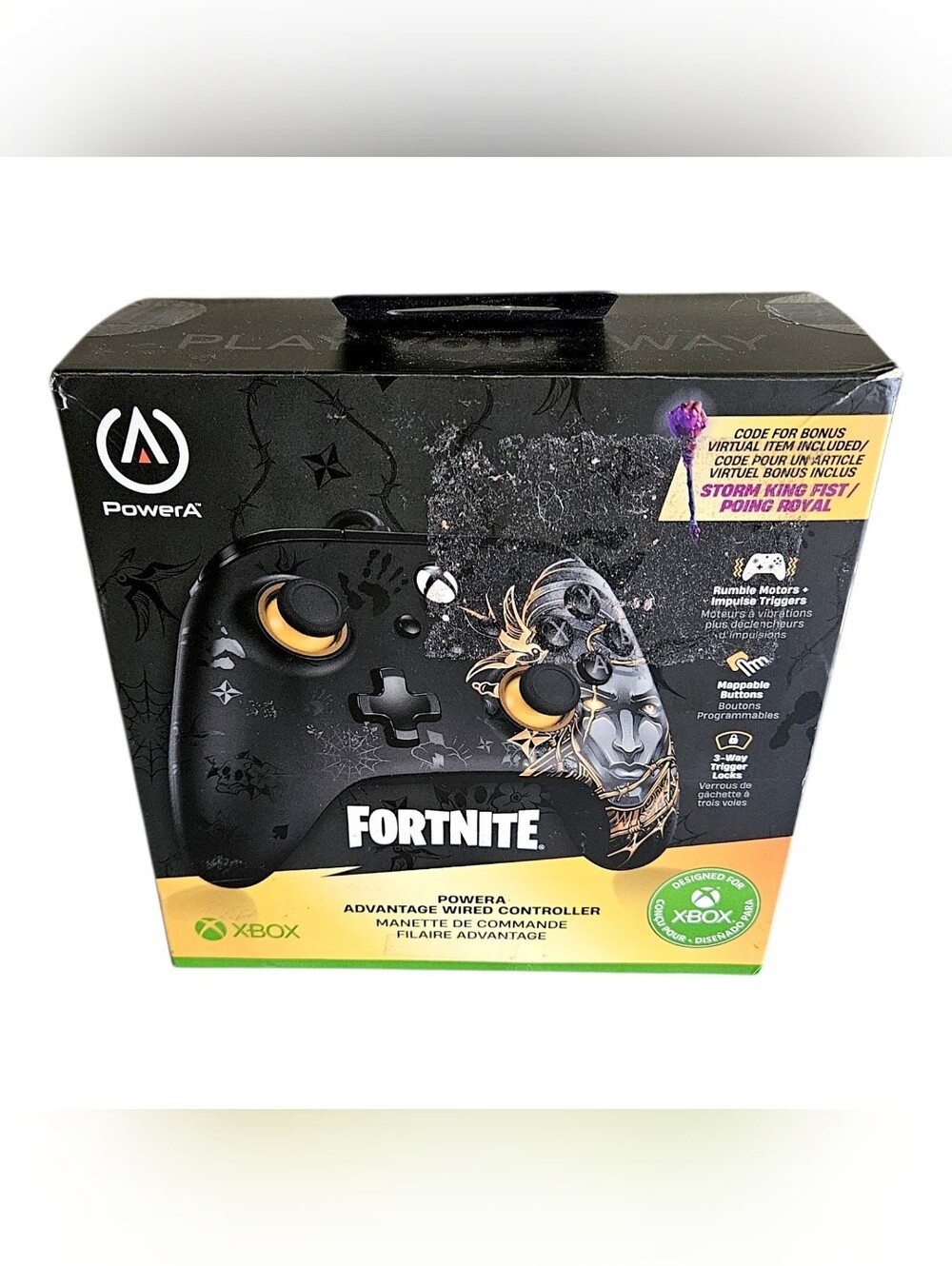 Fortnite Advantage Power A Wired Controller for Xbox One/Series S/X - Black/Gold